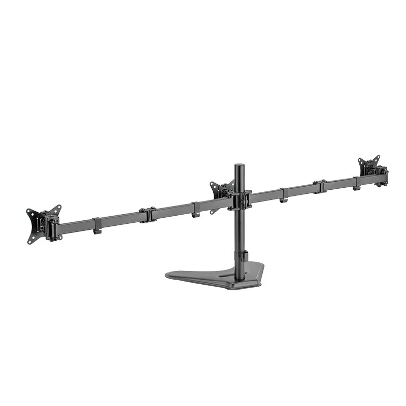 LOGILINK BP0174 Supporto per tre monitor 17-27 pollici lunghezza braccio 658 mm ciascuno con supporto per smartphone alluminio