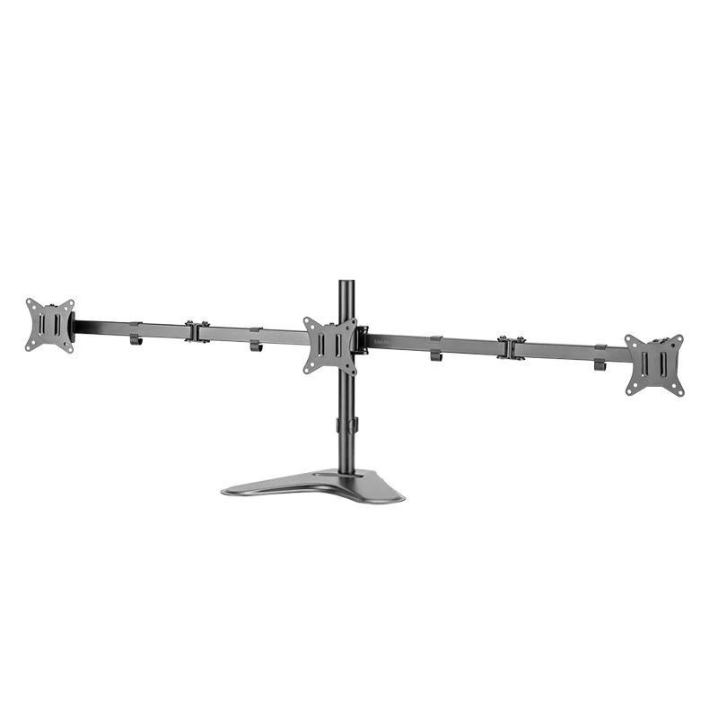 LOGILINK BP0174 Supporto per tre monitor 17-27 pollici lunghezza braccio 658 mm ciascuno con supporto per smartphone alluminio