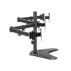 LOGILINK BP0174 Supporto per tre monitor 17-27 pollici lunghezza braccio 658 mm ciascuno con supporto per smartphone alluminio