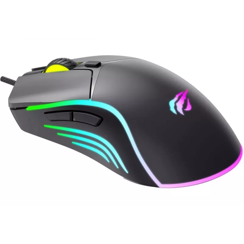 Mouse Gaming Havit MS1038 nero ambidestro USB 8000 DPI 7 tasti