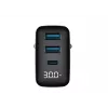 Caricabatterie HAVIT UCLE001 EU GaN tre porte 30 W nero — caricabatterie USB compatto con 3 porte