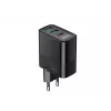 Caricabatterie HAVIT UCLE001 EU GaN tre porte 30 W nero — caricabatterie USB compatto con 3 porte