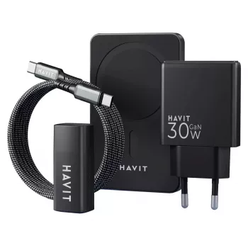HAVIT kit di ricarica 2024 set regalo EU – set di ricarica multi-componente per dispositivi portatili