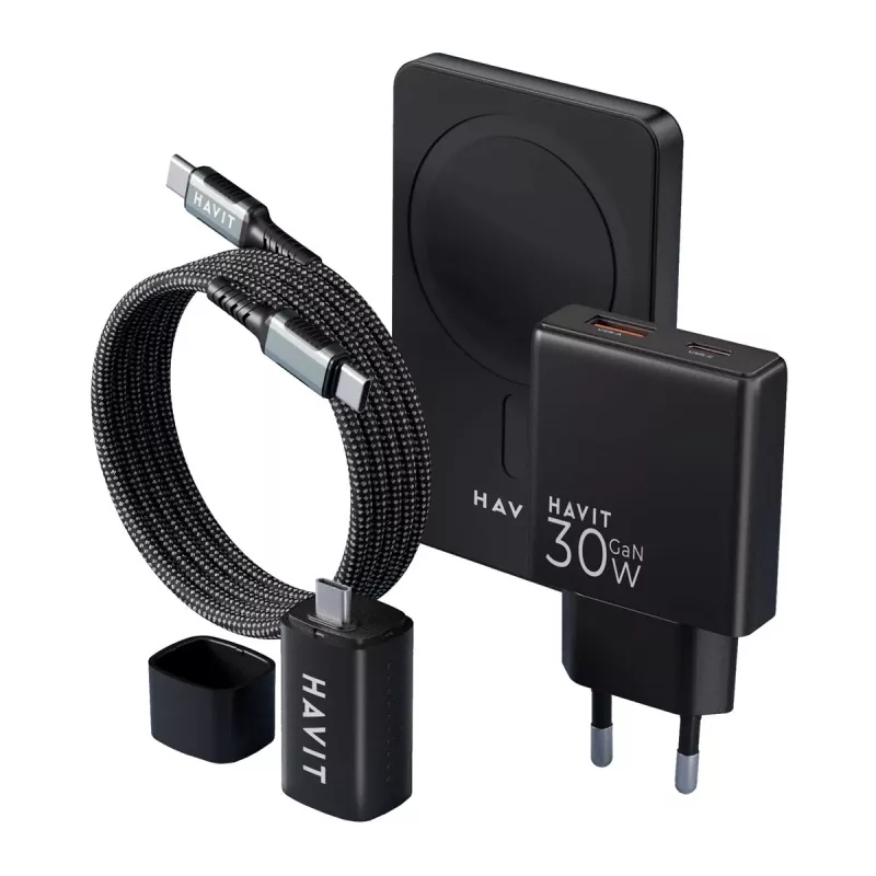 HAVIT kit di ricarica 2024 set regalo EU – set di ricarica multi-componente per dispositivi portatili