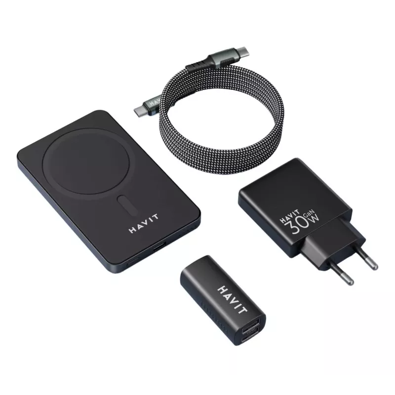 HAVIT kit di ricarica 2024 set regalo EU – set di ricarica multi-componente per dispositivi portatili