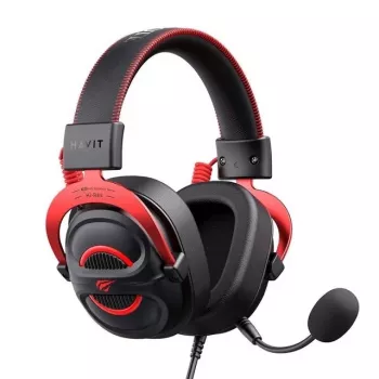 Headset Havit H2002E Pro con filo Gaming nero rosso