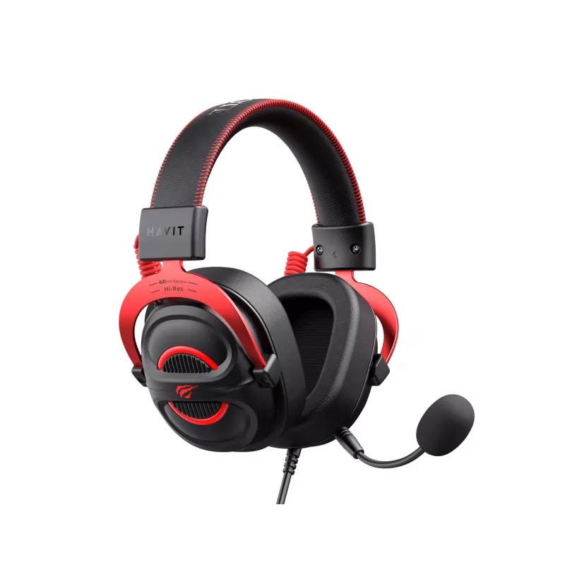 Headset Havit H2002E Pro con filo Gaming nero rosso