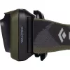 Black Diamond Spot 400 nero, torcia frontale con fascia color oliva