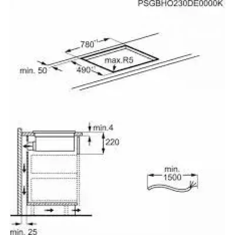 Piano cottura a induzione AEG CCE84543CB, 4 zone di cottura, comandi touch