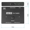 Alcasa switch HDMI - HDMI - nero - metallo - 7680 x 4320 - Dati - oro (GC-M0261)
