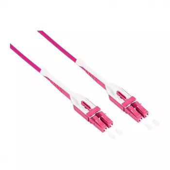 Cavo patch in fibra ottica duplex OM4 (multimodale, 50/125) LC/LC, UNIBOOT, LSZH, polarità reversibile, linguetta di sblocco, 10 m, Good Connections® (LW-U810LC4)