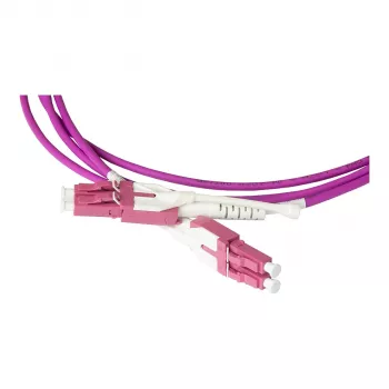 Cavo patch in fibra ottica duplex OM4 (multimodale, 50/125) LC/LC, UNIBOOT, LSZH, polarità reversibile, linguetta di sblocco, 10 m, Good Connections® (LW-U810LC4)