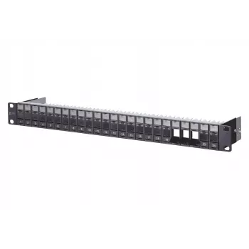 Patch panel METZ CONNECT BTR E-DAT C6A modulo 24 porte 180°M - nero - 1U - 24 porte (130920-BK-E)