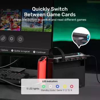 Lettore di schede di gioco Unitek G1002D 4 slot per Nintendo Switch