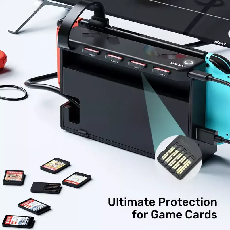 Unitek G1002D lettore di schede di gioco a 4 slot per Nintendo Switch