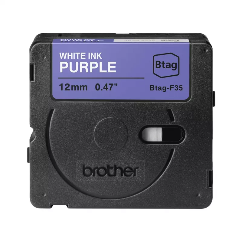 Nastro per etichettatura Brother BTAG-F35 bianco su viola 1,2 cm 4 m