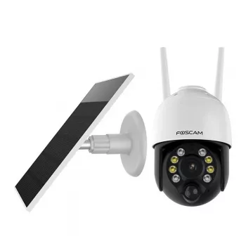 Telecamera di sicurezza IP Foscam B4 dome 4 MP (2560×1440), Wi-Fi 2,4 GHz, IP65, solare + batteria 5000 mAh, rotazione 355°, inclinazione 90°