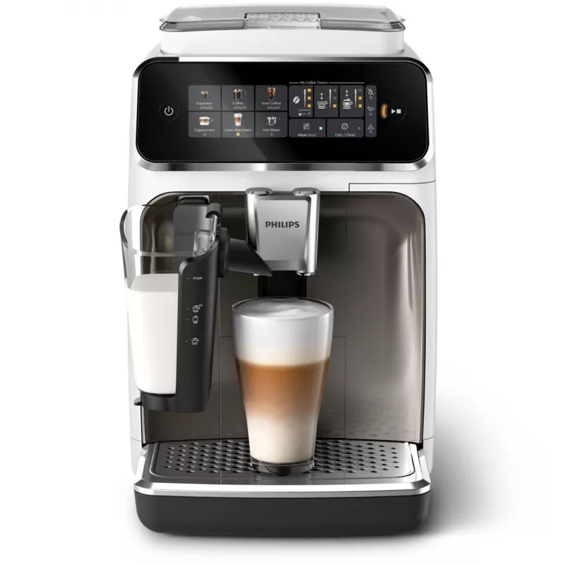 Macchina per espresso Philips EP3343/90 – automatica, 2 tazze, 15 bar, macinacaffè in ceramica, contenitore chicchi 275 g, serbatoio latte, display touch TFT
