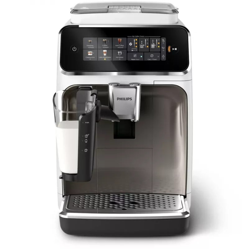 Macchina per espresso Philips EP3343/90 – automatica, 2 tazze, 15 bar, macinacaffè in ceramica, contenitore chicchi 275 g, serbatoio latte, display touch TFT