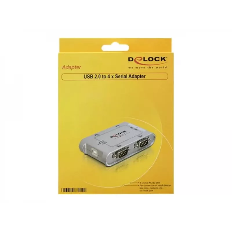 DeLOCK 87414 adattatore seriale USB 2.0 a 4 porte RS-232