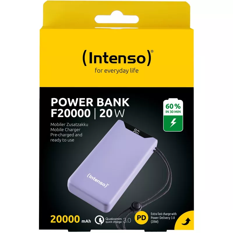 Powerbank USB 20000MAH QC3.0/viola F20000 7332053 Intenso