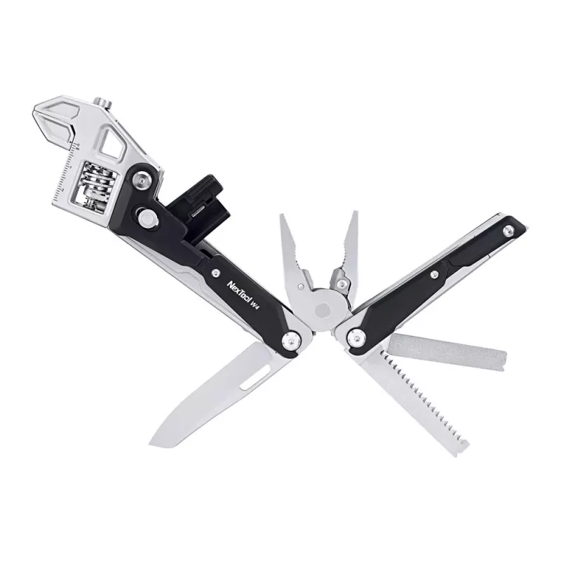 Multitool chiave regolabile Nextool NE20362A — corpo in alluminio, 11 utensili, 207 mm aperto, 153 mm chiuso, 313 g