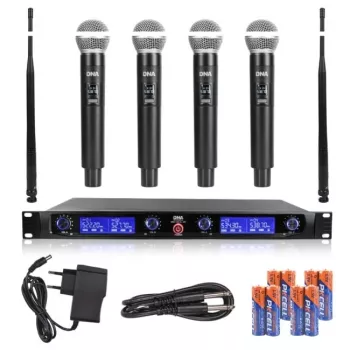 DNA WM4 Vocal Set - set (microfono wireless, 4x trasmettitori a mano, sistema sonoro UHF)