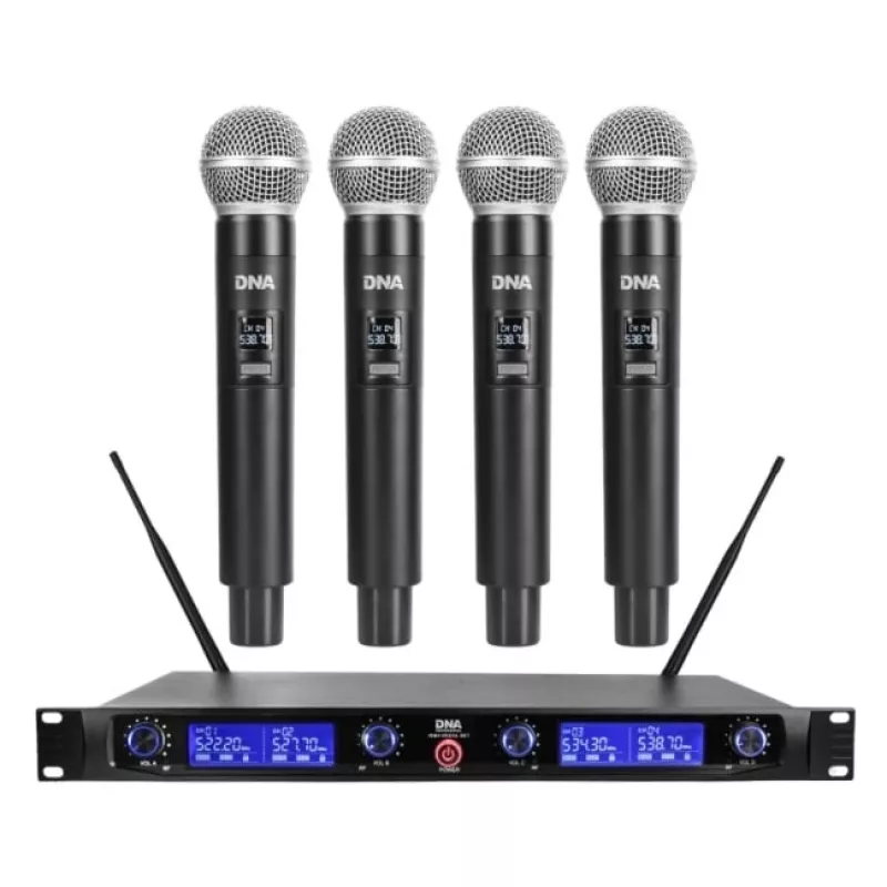 DNA WM4 Vocal Set - set (microfono wireless, 4x trasmettitori a mano, sistema sonoro UHF)