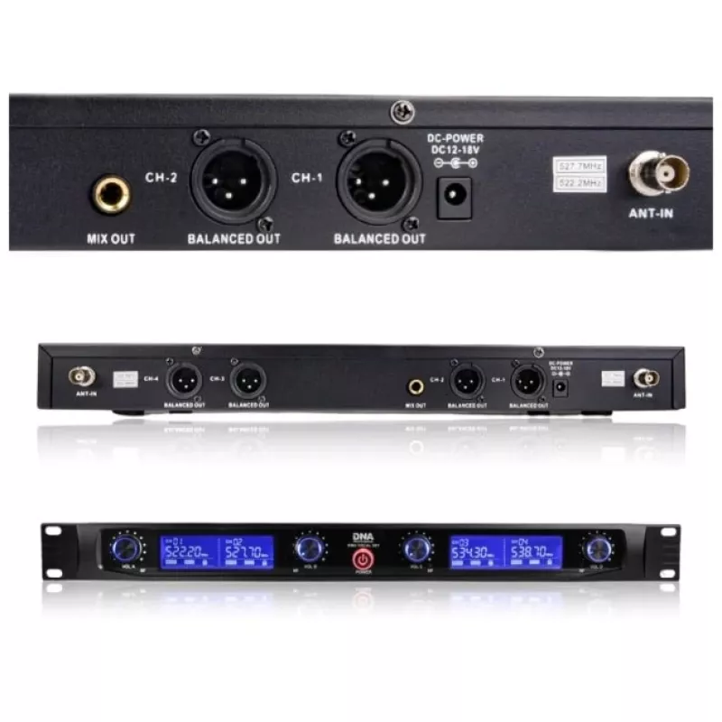 DNA WM4 Vocal Set - set (microfono wireless, 4x trasmettitori a mano, sistema sonoro UHF)