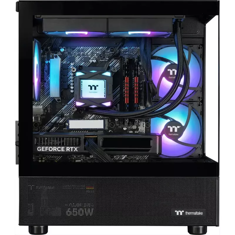 PC desktop THERMALTAKE FTW A-Line LCS 5060 D5 PC gaming, nero/trasparente, Windows 11 Home
