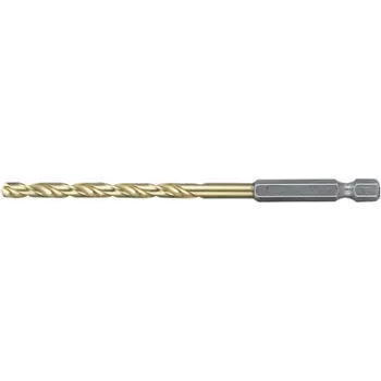 Makita D-14956 punta elicoidale per metallo HSS TiN 1 pz. 4,2 mm lunghezza totale 95 mm rivestita in titanio 1/4 inch