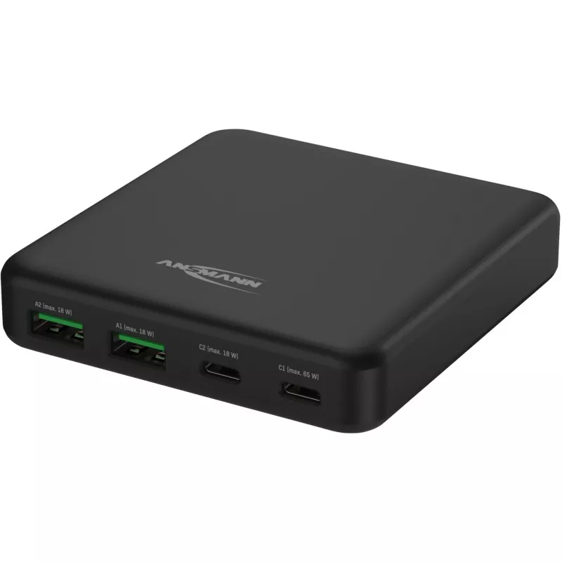 Caricabatterie USB da scrivania DC465PD (nero, 65 Watt, PD, Quick Charge 3.0)