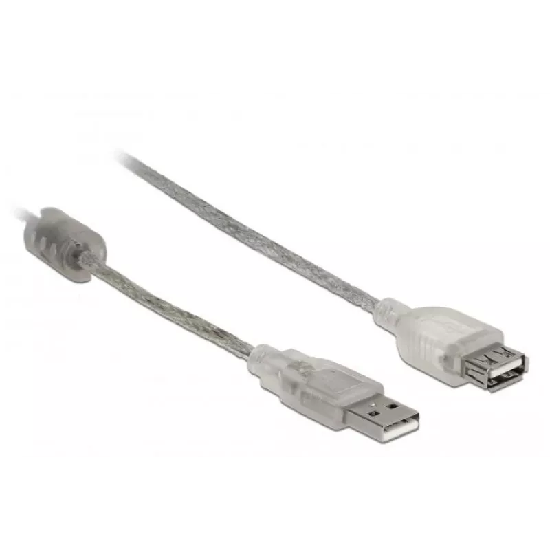 Delock 82244, 0,3 m, USB A, USB A, USB 2.0, 0,48 Gbit/s, trasparente