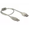 Delock 82244, 0,3 m, USB A, USB A, USB 2.0, 0,48 Gbit/s, trasparente
