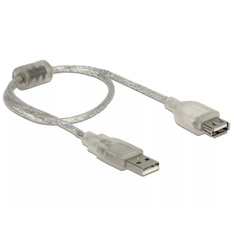 Delock 82244, 0,3 m, USB A, USB A, USB 2.0, 0,48 Gbit/s, trasparente