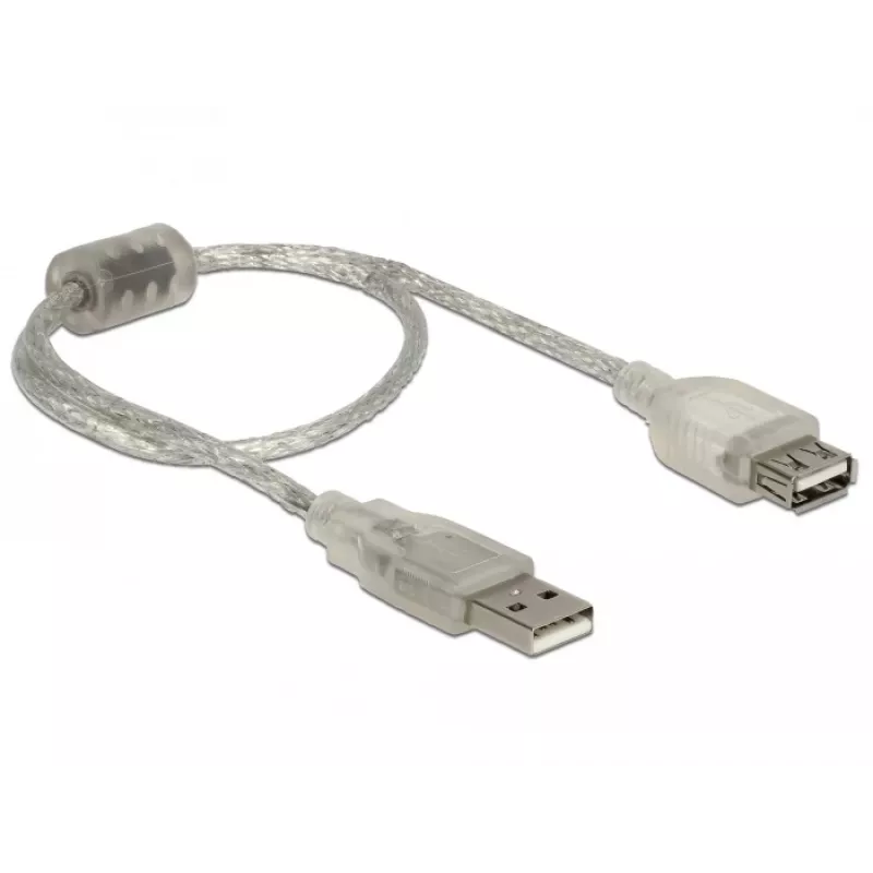 Delock 82244, 0,3 m, USB A, USB A, USB 2.0, 0,48 Gbit/s, trasparente