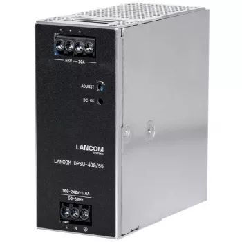 Alimentatore Lancom Systems LANCOM DPSU-480/55 — 480 W, AC 100–240 V, TS35 DIN, nero/acciaio