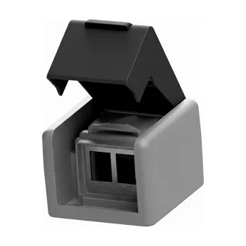 EasyLan supporto modulo, vuoto, a parete, uscita dritta, 2 posti, IP44, grigio chiaro RAL 7035