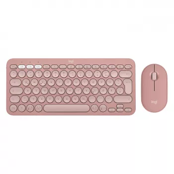 Logitech Pebble 2 Combo tastiera mouse con Universal RF Wireless + Bluetooth QWERTZ tedesco rosa (920-012205)