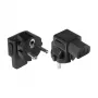 Adattatore di rete connettore maschio Schuko Type E+F (CEE 7/7) a connettore femmina IEC C13, angolato, nero (PA-0133S)