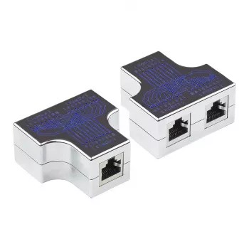 Adattatore modulare a T, 1x connettore femmina RJ45 a 2x connettore femmina RJ45, piedinatura 1:1, Good Connections (GC-N0153)
