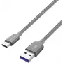 Cavo USB 3.2 Gen 1, connettore maschio USB-A > connettore maschio USB-C (grigio, 2 metri, rivestito)
