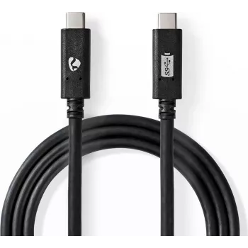 Cavo USB Nedis | USB 3.2 Gen 2 | connettore maschio USB-C™ | connettore maschio USB-C™ - 100 W | 4K@60Hz | 10 Gbit/s | nichelato | 1,00 m | rotondo | PVC | nero | box