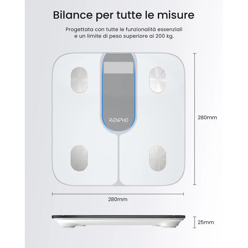 RENPHO Smart Body Scale Elis 1C A033 bianco PEU-R-A033-W PEURA033W (PEU-R-A033-W)