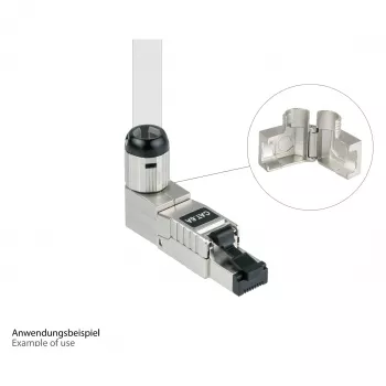 Connettore RJ45 Cat. 6A, senza attrezzi / assemblabile sul campo, STP schermato, metallo, 5 direzioni, Good (GC-N0165)