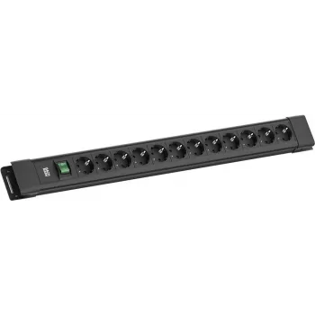 Ciabatta Bachmann CONNECTUS 12x prese CEE7/3 con 1x interruttore, cavo 2,0 m, spina CEE7/7, nero