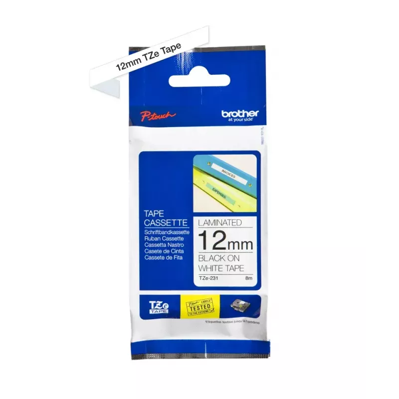 Nastro per etichette Brother TZE-231 nero su bianco