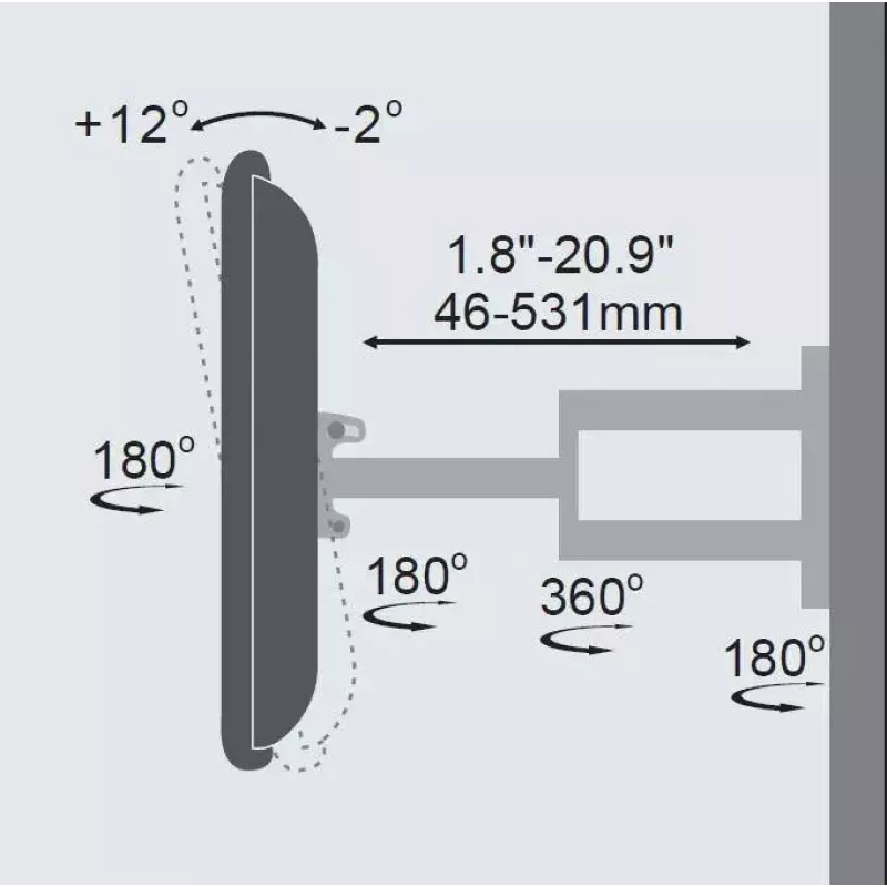 Supporto TV Vivolink VLMW2355A 55 pollici nero