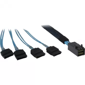 Cavo INTER-TECH SFF-8643 a 4x SATA/SAS 0,7 m 12 Gbit/s blu