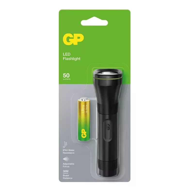 Torcia portatile GP Lighting 450066 nero 50 lm 30 m 24 h